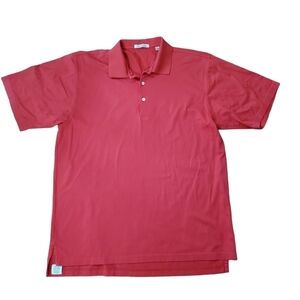 Vintage Peter Millar Polo Shirt Mens‎ Large Red Double Mercerized Cotton